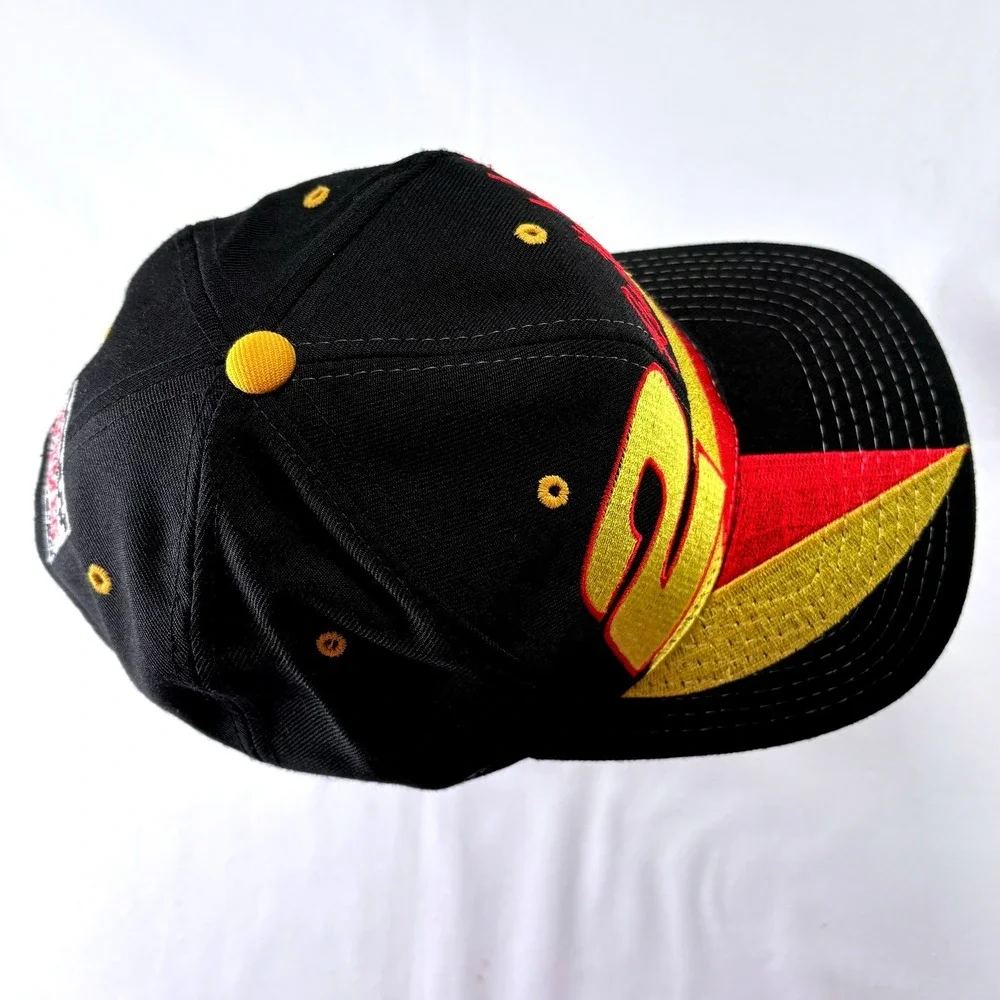 Vintage 90s Nutmeg Mills Rusty Wallace 2 Black Snapback Racing Hat Cap